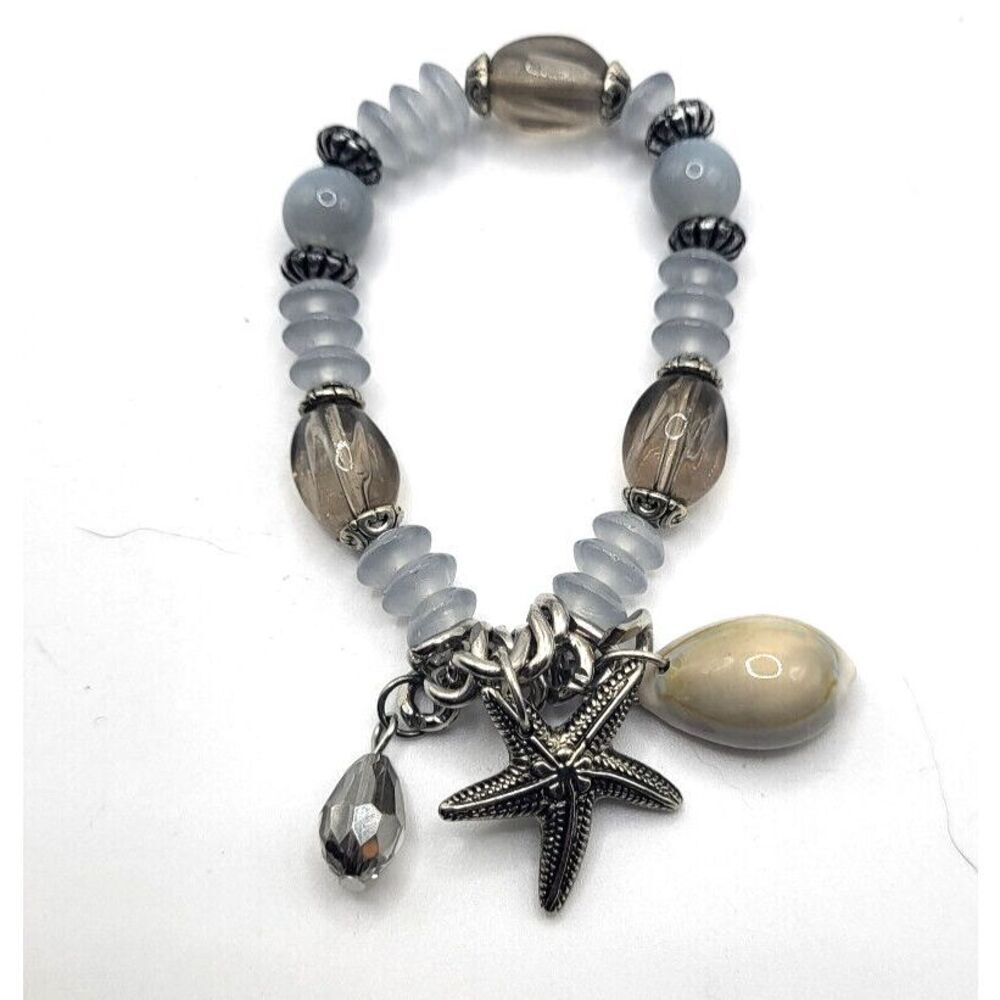 Artisan Beach Cowrie Shell and Starfish Bohemian Bracelet 6.5in